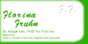 florina fruhn business card